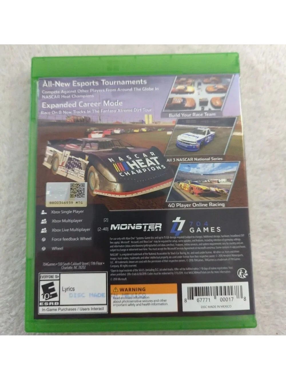NASCAR Heat 3 Xbox One Video Game - Tested and Working